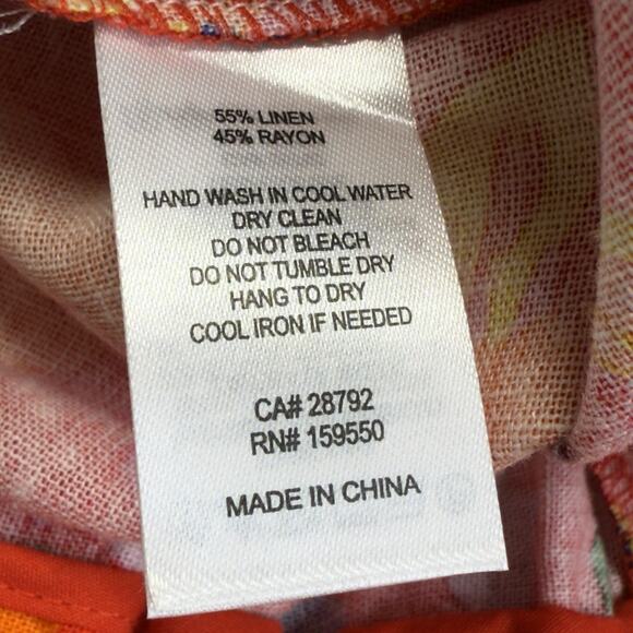 Maison d’Amelie Paris Colorful Tropical Linen Boho Peasant Maxi Midi Skirt Sz S - Picture 7 of 8